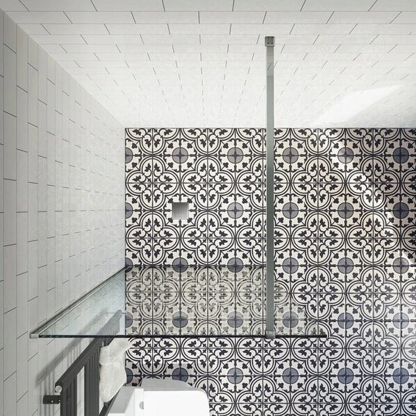 Invena Walk-In, paravan de dus 80X200cm, sticla transparenta 8mm, profil cromat, INV-AK-32-186-O