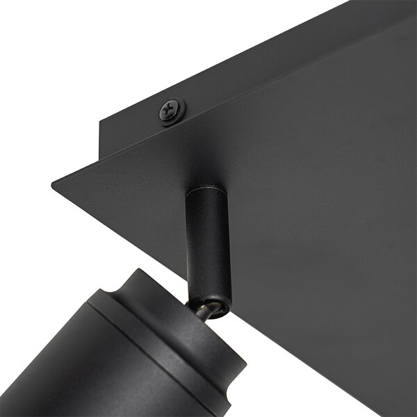 Spot modern pentru baie negru pătrat 3 lumini IP44 - Ducha