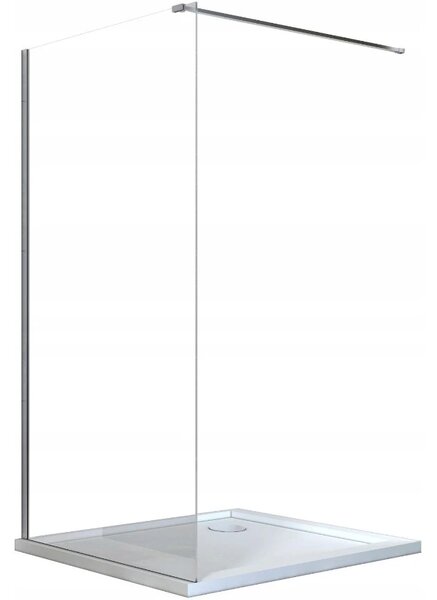 Invena Walk-In, paravan de dus 80X200cm, sticla transparenta 8mm, profil cromat, INV-AK-32-186-O