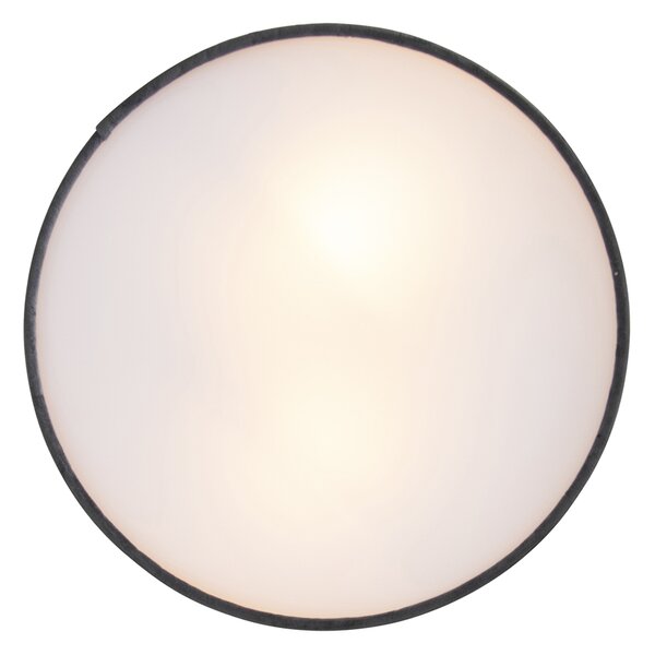 Plafoniera moderna gri 30 cm cu interior auriu - Drum