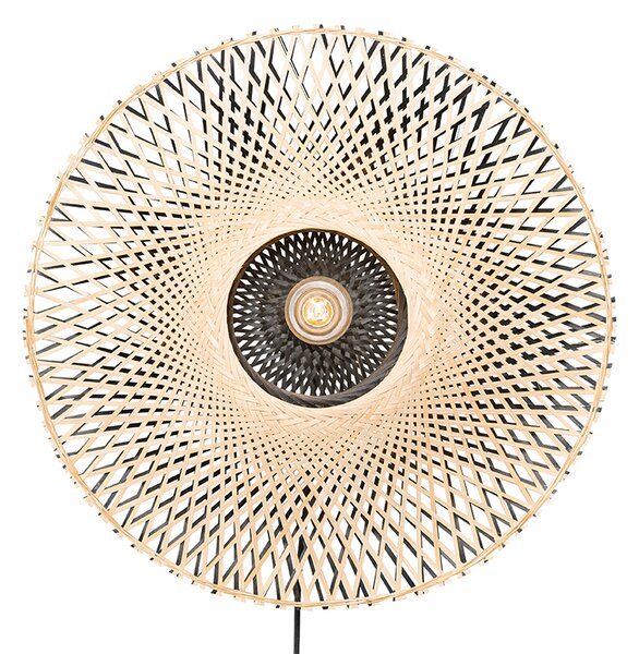 Lampă de perete orientală din bambus 50 cm cu priză - Rina
