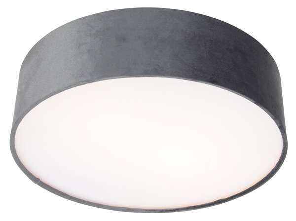 Plafoniera moderna gri 40 cm cu interior auriu - Drum