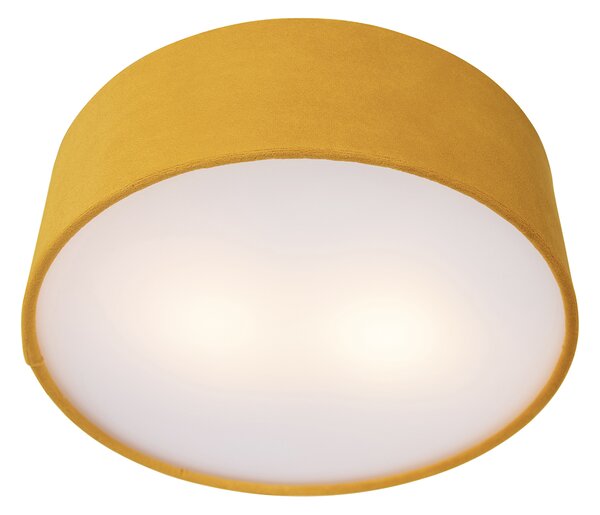 Plafoniera moderna galbena cu interior auriu 30 cm - Drum