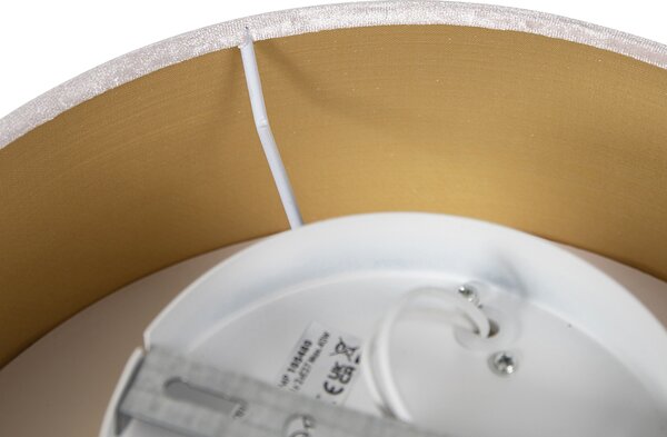 Plafoniera moderna roz 30 cm cu interior auriu - Drum