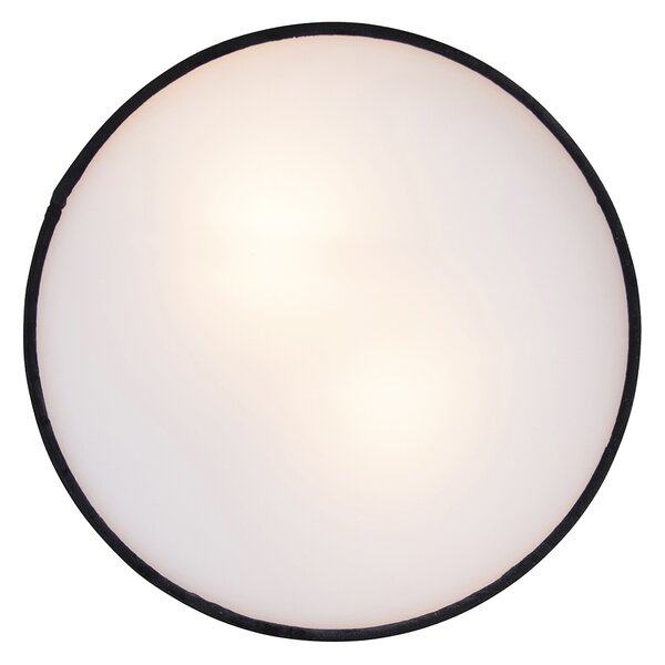 Plafoniera moderna neagra 30 cm cu interior auriu - Drum
