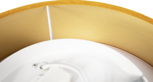 Plafoniera moderna ocru 40 cm cu interior auriu - Drum