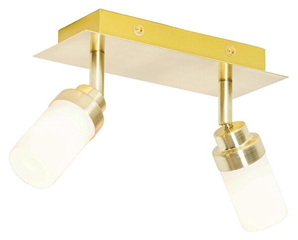 Spotlight modern pentru baie din alamă cu 2 lumini IP44 - Japie
