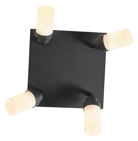 Spotlight modern pentru baie negru cu 4 lumini IP44 - Japie