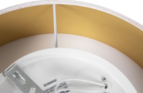 Plafoniera moderna roz 40 cm cu interior auriu - Drum