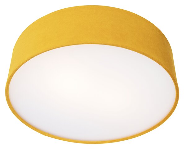Plafoniera moderna ocru 40 cm cu interior auriu - Drum