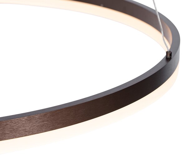 Lampă suspendată din bronz închis 80 cm cu LED cu dimmer pe 3 trepte - Anello