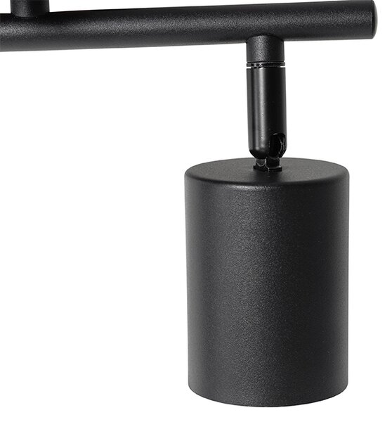 Spotlight industrial negru cu lemn inclinabil 2 lumini - Jeana