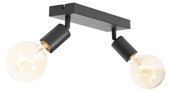 Spot modern negru dreptunghiular cu 2 lumini - Facil