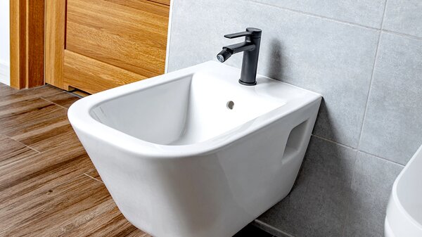 Laveo Pinar, baterie bideu h-138, negru mat, LAV-BAW_732D