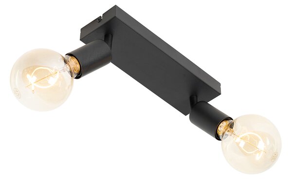 Spot modern negru dreptunghiular cu 2 lumini - Facil