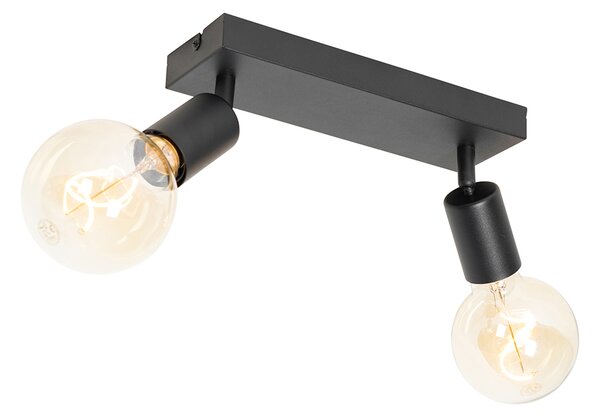 Spot modern negru dreptunghiular cu 2 lumini - Facil