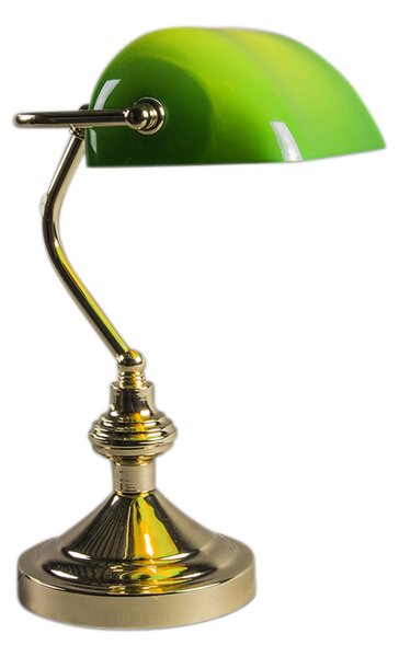 Lampă de masă inteligentă din alamă cu sticlă verde, inclusiv WiFi P45 - Banker