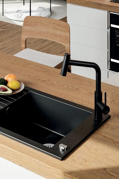 Laveo Toro, baterie de bucătărie în picioare h-390, negru, LAV-BAX_769D