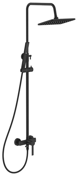 Laveo Pinar, set de duș cu duș de mână și cabină de duș, negru mat, LAV-PAW_70KB