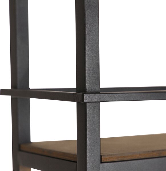 Lampă suspendată inteligentă neagră cu lemn și raft 4 lumini cu Wi-Fi A60 - Cage Rack