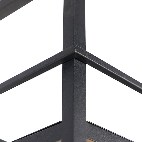 Lampă suspendată inteligentă neagră cu raft mare cu 4 lumini inclusiv Wifi G95 - Cage Rack
