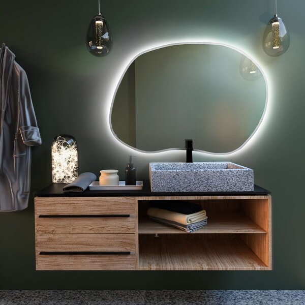 Baltica Design Tiny Borderbright Stain II oglindă 70x50 cm cu iluminare alb 5904107901589