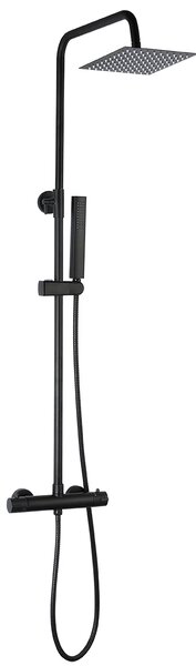 Laveo Pola, set de dus cu robinet termostatic, negru mat, LAV-PLA_70TD