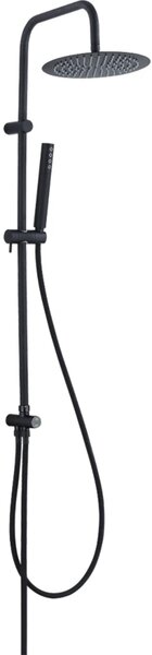 Laveo Pretto, set de duș cu duș de mână și cabină de duș, negru mat, LAV-PLP_70OX