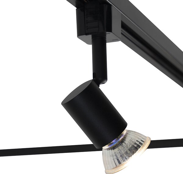 Sistem de iluminat inteligent cu șină negru, monofazat, cu 5 lumini, inclusiv Wi-Fi GU10 - Iconic Jeany