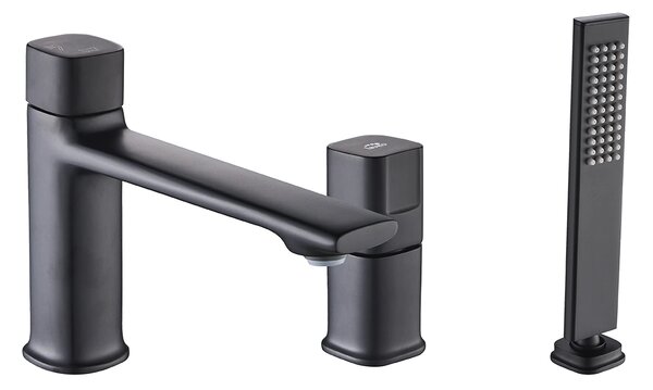 Laveo Tores, baterie pentru cada cu 3 orificii, negru mat, LAV-BVT_713D