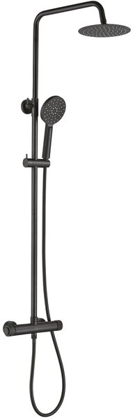 Laveo Volumo, set de dus cu robinet termostatic 150 mm, negru mat, LAV-PLV_70OB