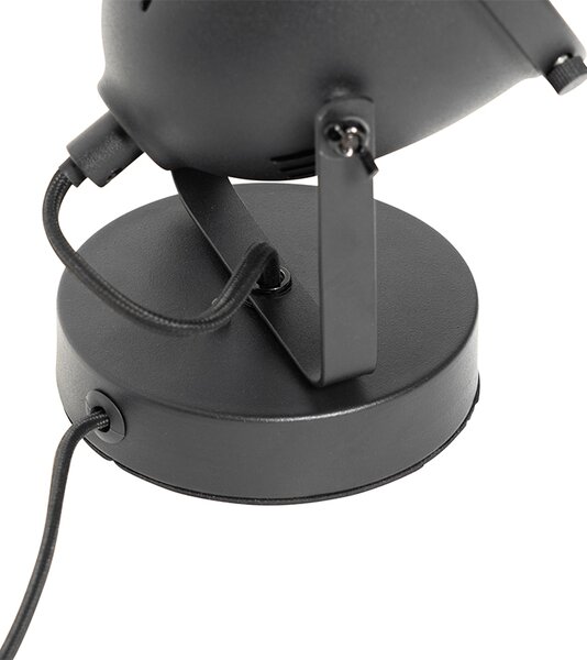Lampă de masă industrială neagră 18 cm - Emado