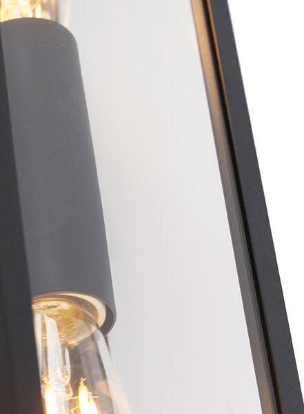 Lampă de perete inteligentă neagră 38 cm 2 lumini IP44 Incl. Wifi ST64 - Charlois