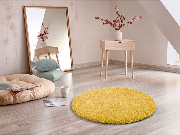 Covor rotund Universal Aqua Liso, ø 80 cm, galben