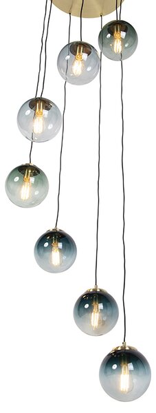 Lampa suspendată inteligentă alamă 7 lumini incl. WiFi ST64 - Pallon