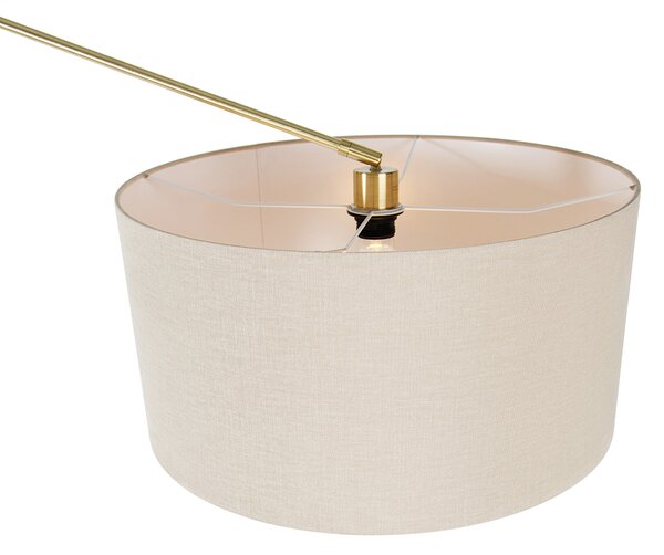 Lampă de podea aurie cu abajur maro deschis 50 cm reglabil - Editor
