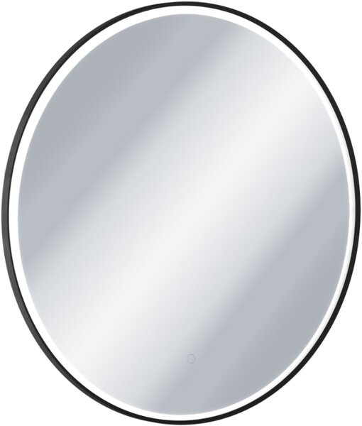 Excellent Corido oglindă 80x80 cm rotund cu iluminare cu covoraș de încălzire negru DOEX.CO080.BL