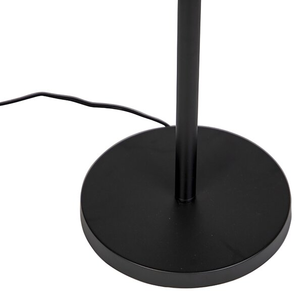 Lampă de podea neagră cu abajur alb 50 cm - Simplo