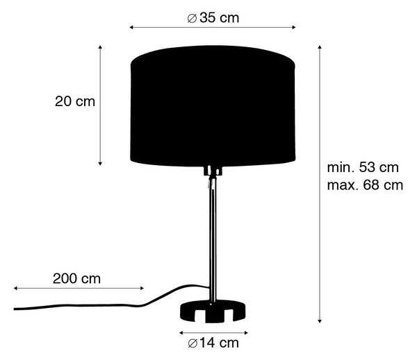 Lampă de masă aurie reglabilă cu abajur gri deschis 35 cm - Parte