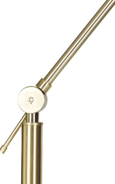 Lampa de podea moderna aurie cu abajur alb 50 cm reglabil - Editor