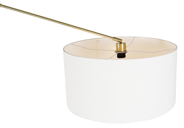 Lampa de podea moderna aurie cu abajur alb 50 cm reglabil - Editor