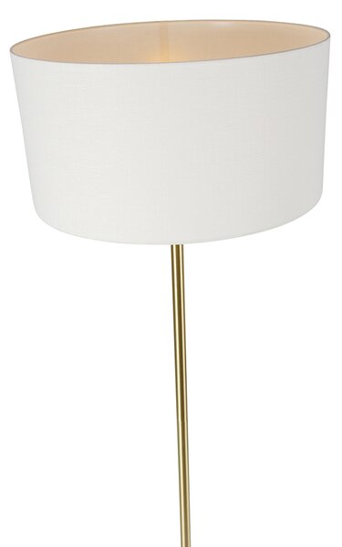 Lampă de podea din alamă cu abajur alb 50 cm - Simplo