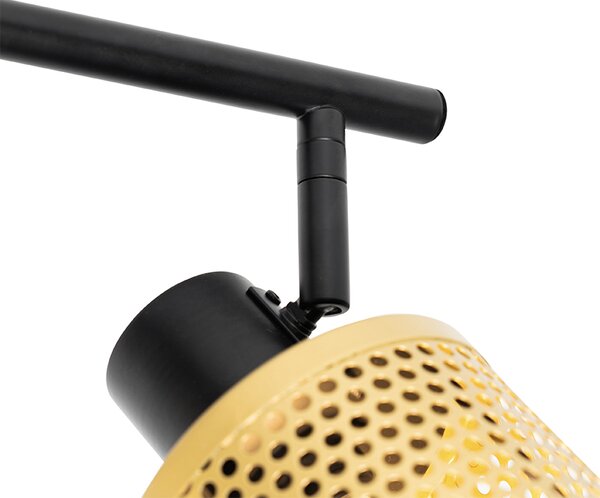 Spotlight industrial negru cu auriu 3 lumini - Kayden