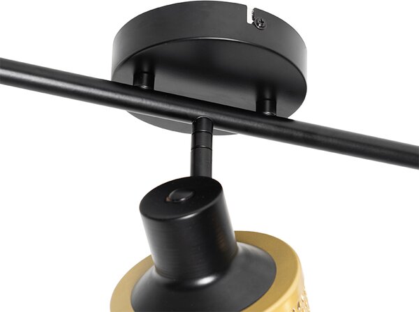 Spotlight industrial negru cu auriu 3 lumini - Kayden