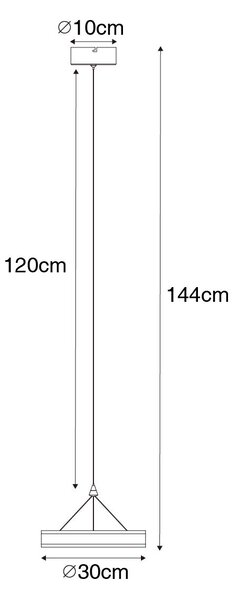 Lampă suspendată din oțel 30 cm cu LED inclus, cu 3 trepte de reglare a luminozității - Lyani