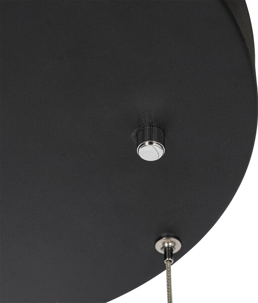 Lampă suspendată neagră rotundă cu LED cu dimmer în 3 trepte cu 3 lumini - Lyani