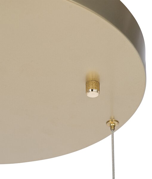 Lampă suspendată din alamă rotundă inclusiv LED cu dimmer în 3 trepte cu 3 lumini - Lyani