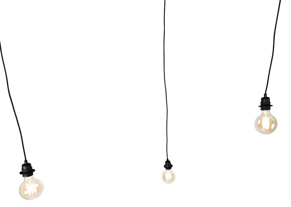 Lampa suspendată inteligentă neagră cu 3 lumini, inclusiv WiFi G95 - Cava