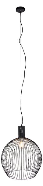Lampă suspendată rotundă inteligentă neagră 50 cm incl. Wifi G95 - Dos