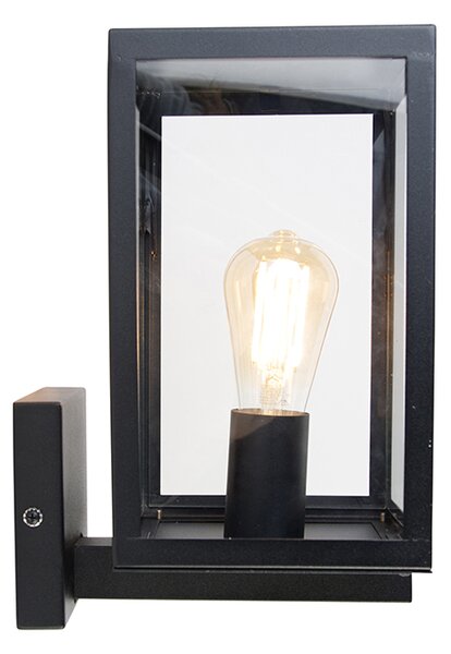 Lampă de perete inteligentă de exterior neagră cu sticlă 30 cm incl. Wifi ST64 - Rotterdam